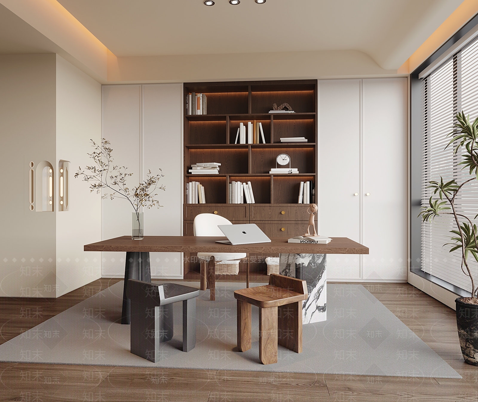 中古侘寂书房3D模型下载【ID:1193785265】