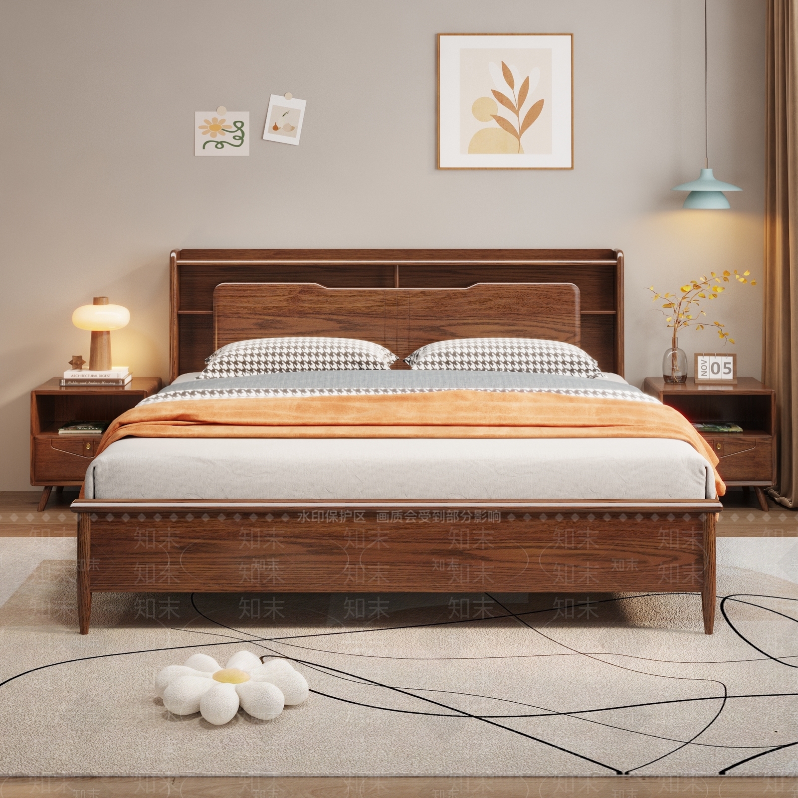 北欧简约家居卧室3D模型下载【ID:1193787003】