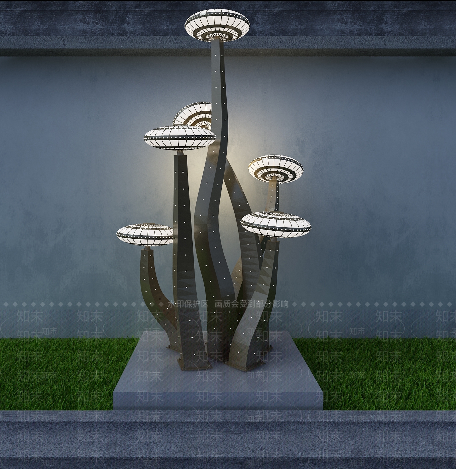 现代景观雕塑3D模型下载【ID:1193788594】