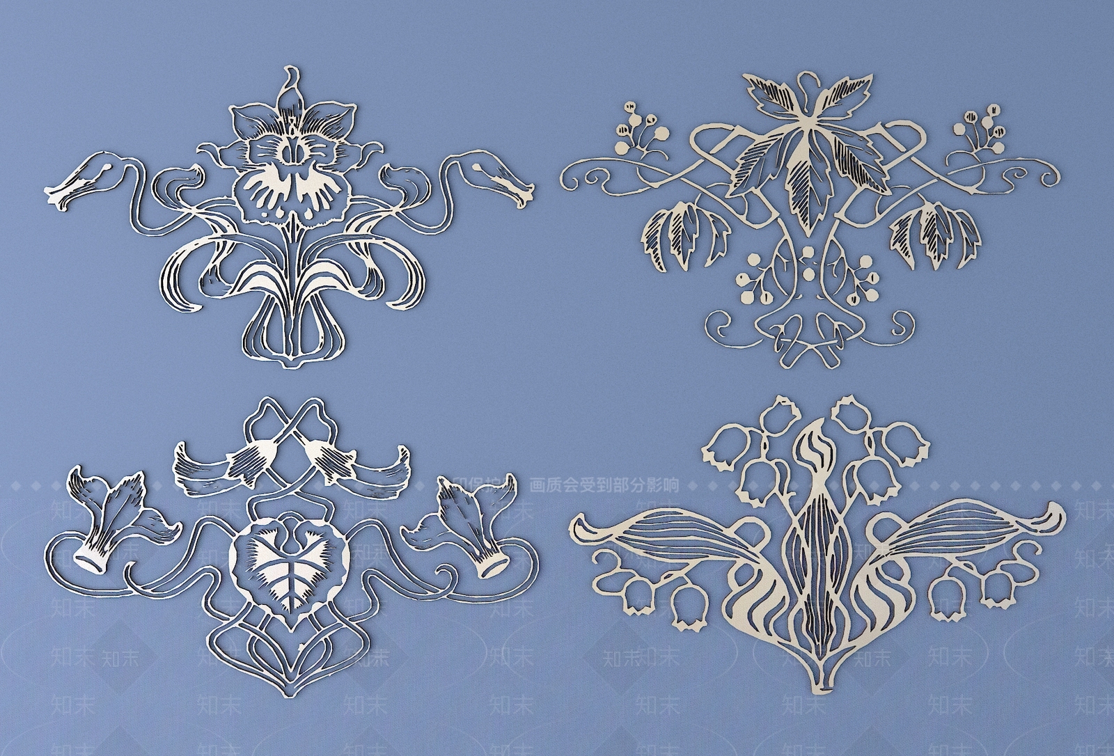现代雕花3D模型下载【ID:1193790041】
