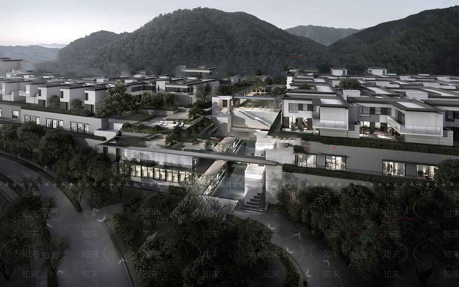 新中式现代别墅SU模型下载【ID:1193790145】