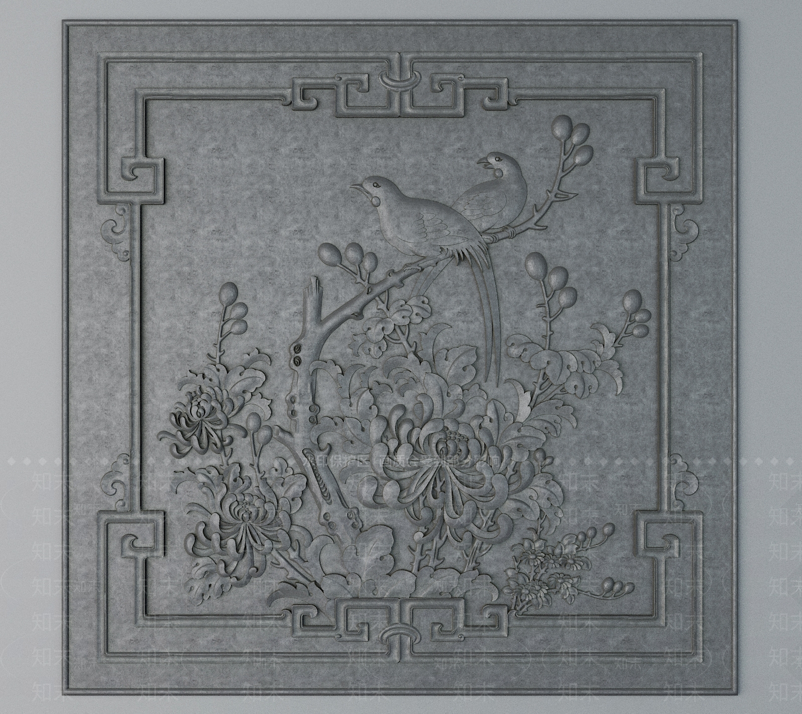 中式雕花3D模型下载【ID:1193790690】
