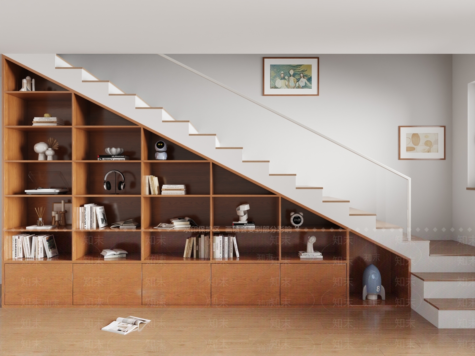 现代中式楼梯柜3D模型下载【ID:1193791494】