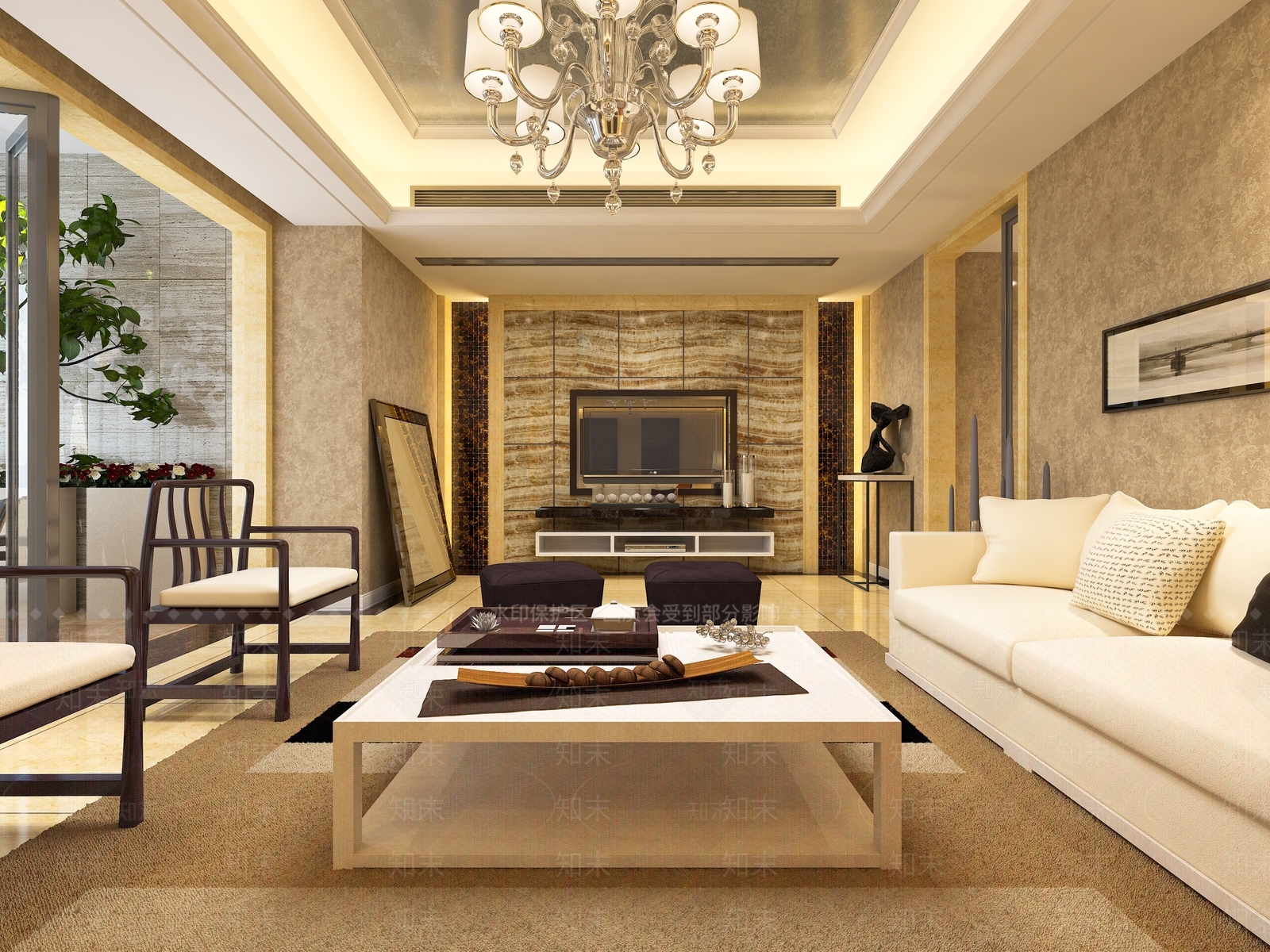 欧式简欧家居客厅3D模型下载【ID:1193792196】