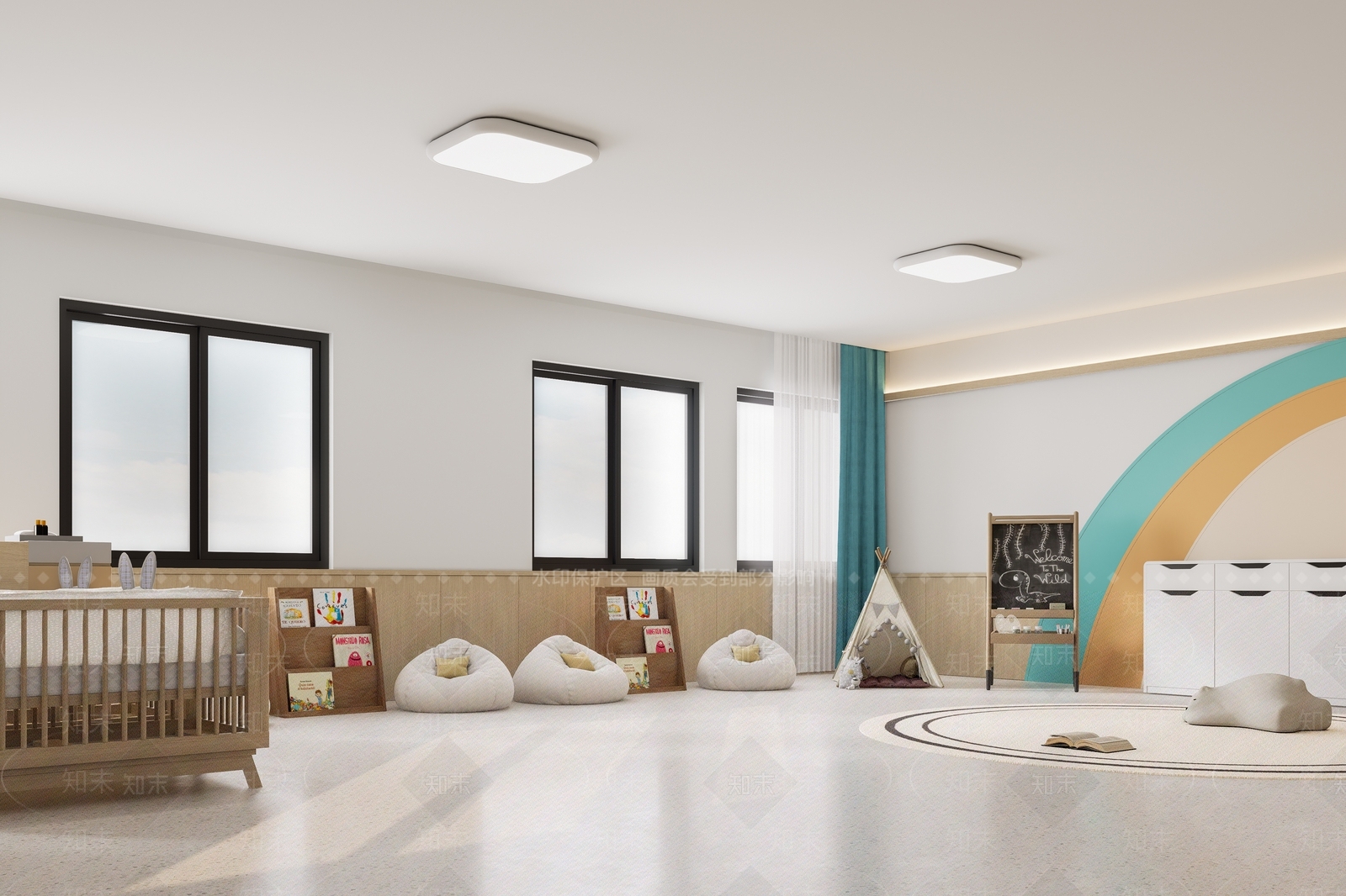 现代幼儿园3D模型下载【ID:1193793958】
