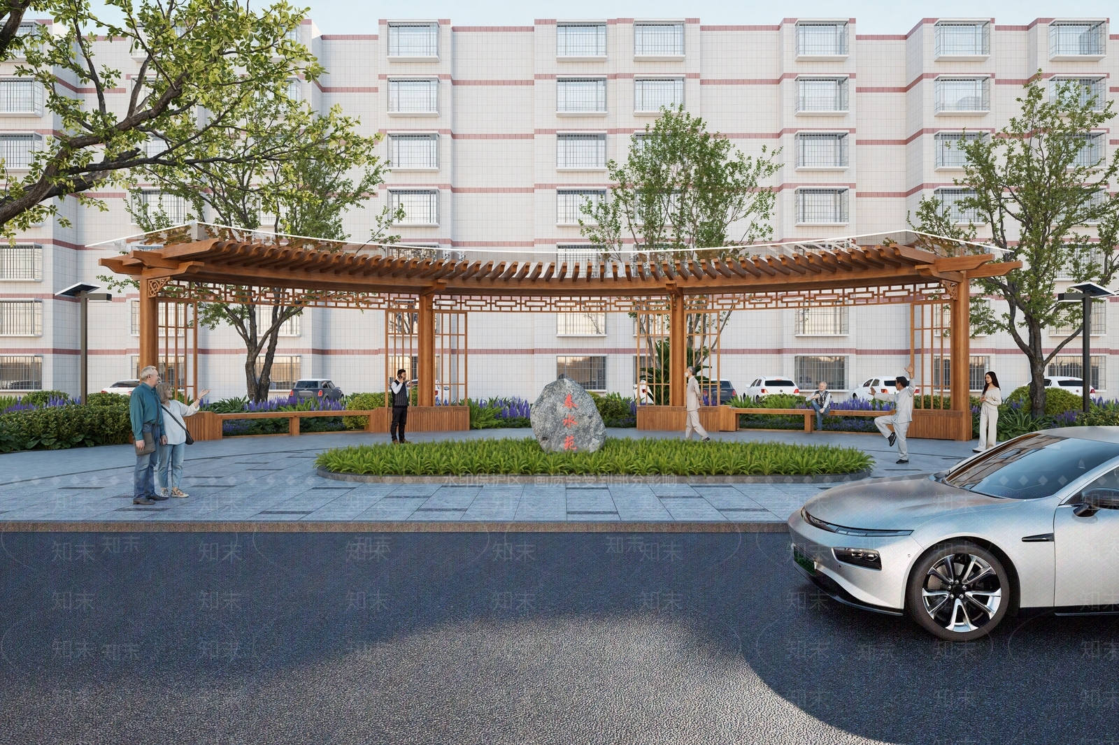 现代中式廊架SU模型下载【ID:1193796506】