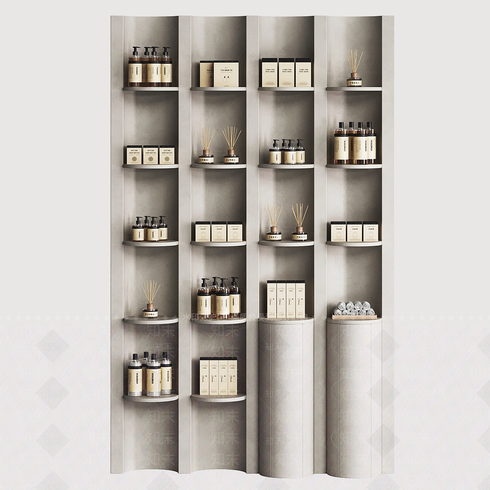 现代化妆品展台3D模型下载【ID:1193799211】