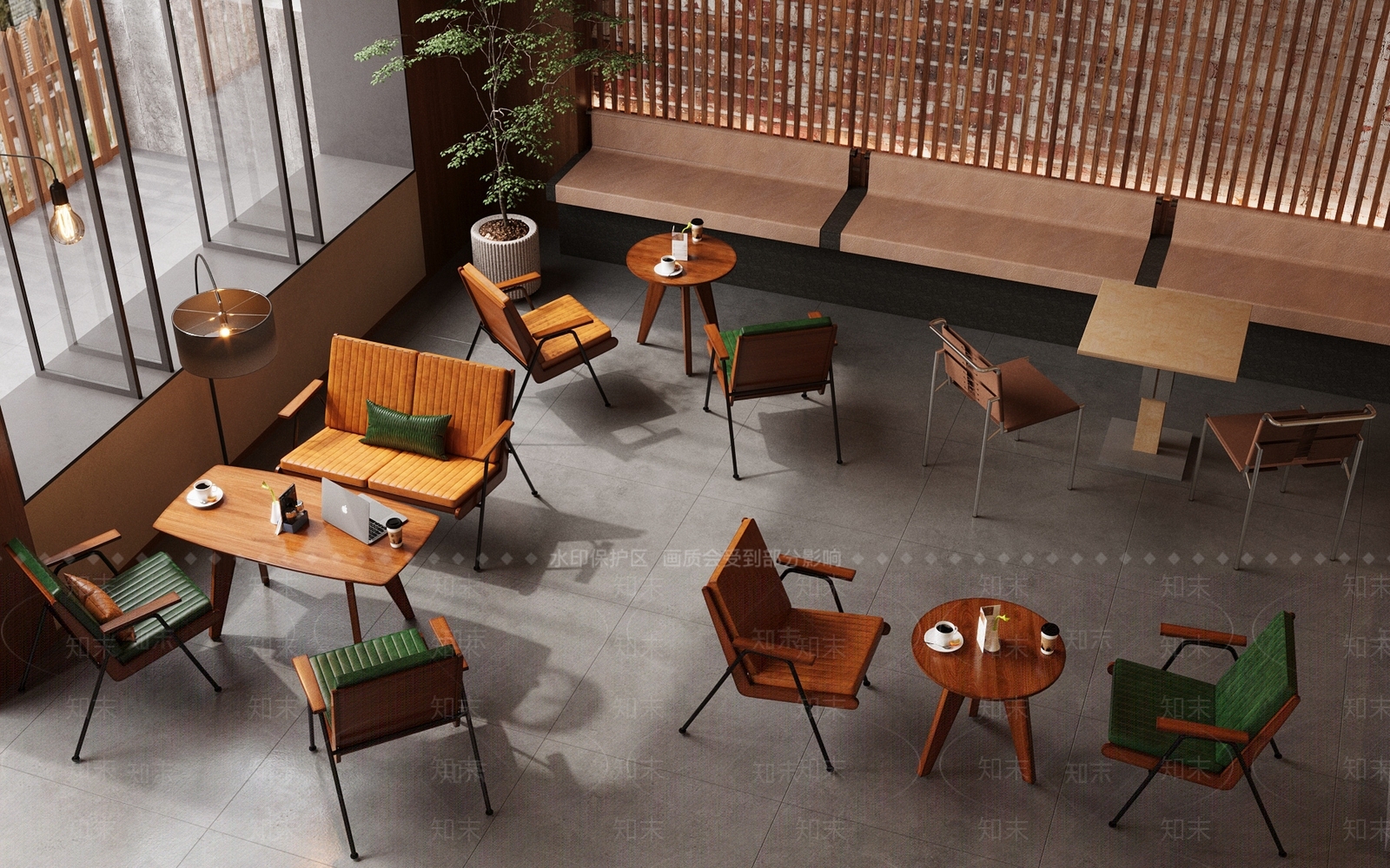 复古中古咖啡厅3D模型下载【ID:1193800093】