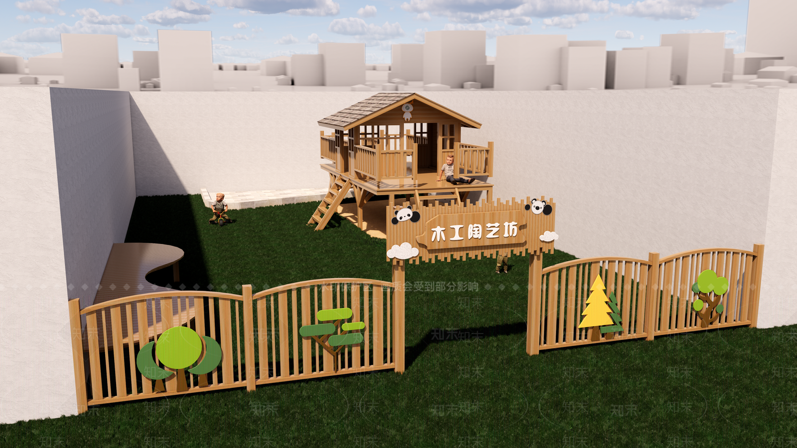 现代中式儿童玩具房SU模型下载【ID:1193806222】