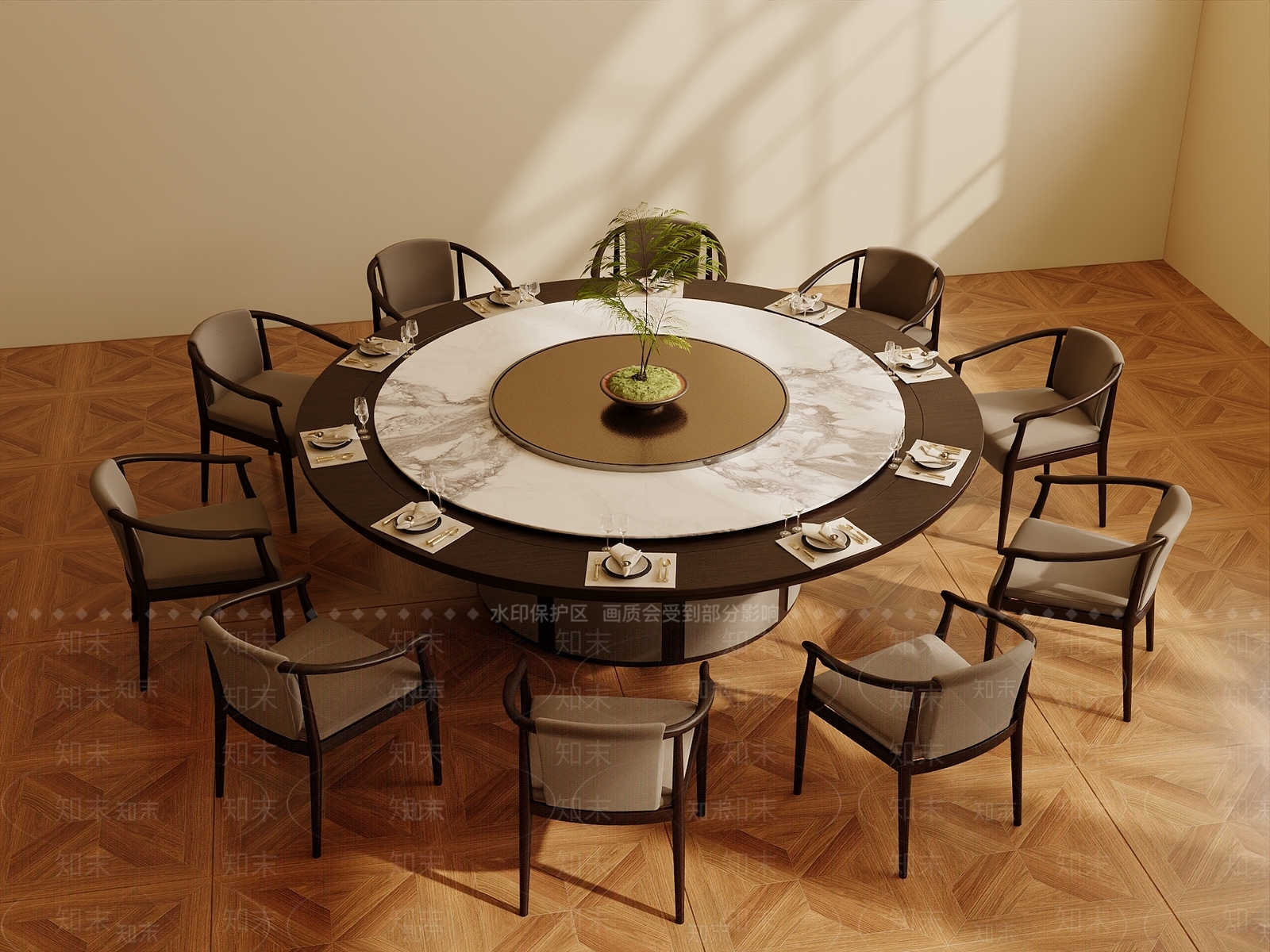 新中式中式餐桌椅SU模型下载【ID:1193815384】