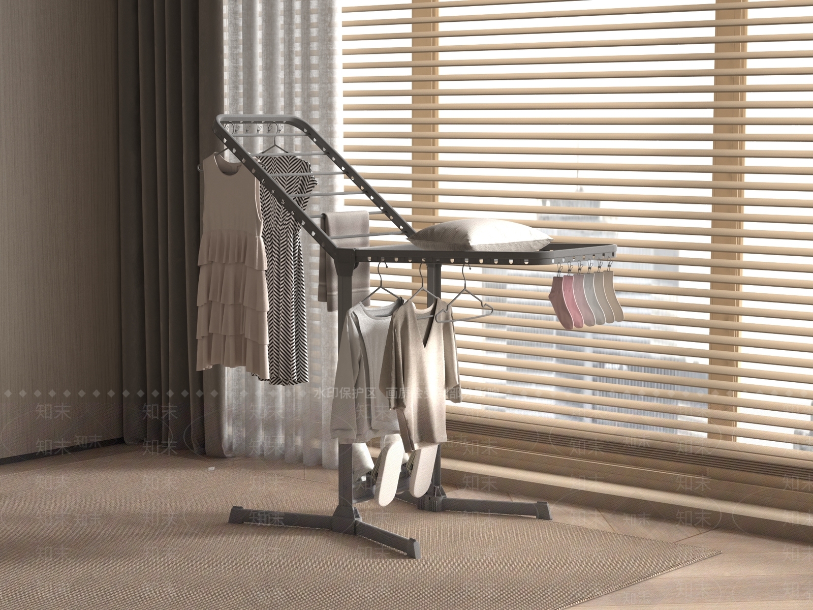 晾衣架SU模型下载【ID:1193817554】