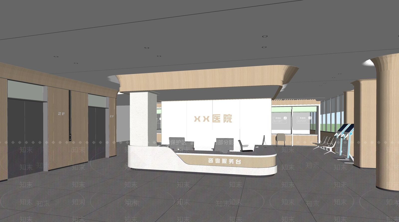 现代医院SU模型下载【ID:1193821593】