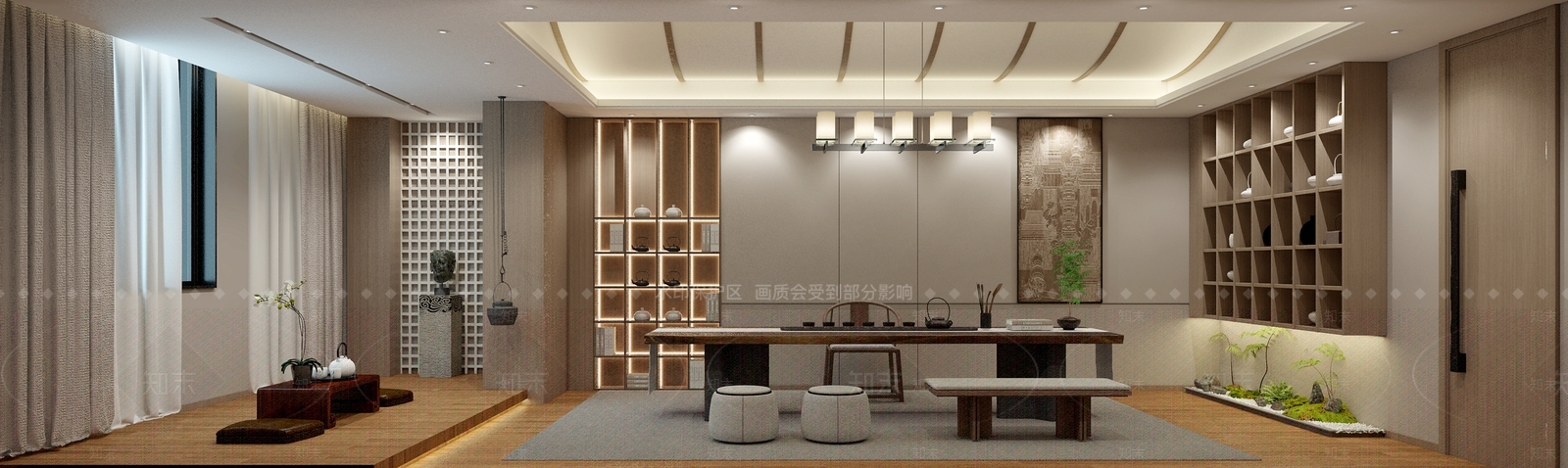 新中式茶水间3D模型下载【ID:1193821707】