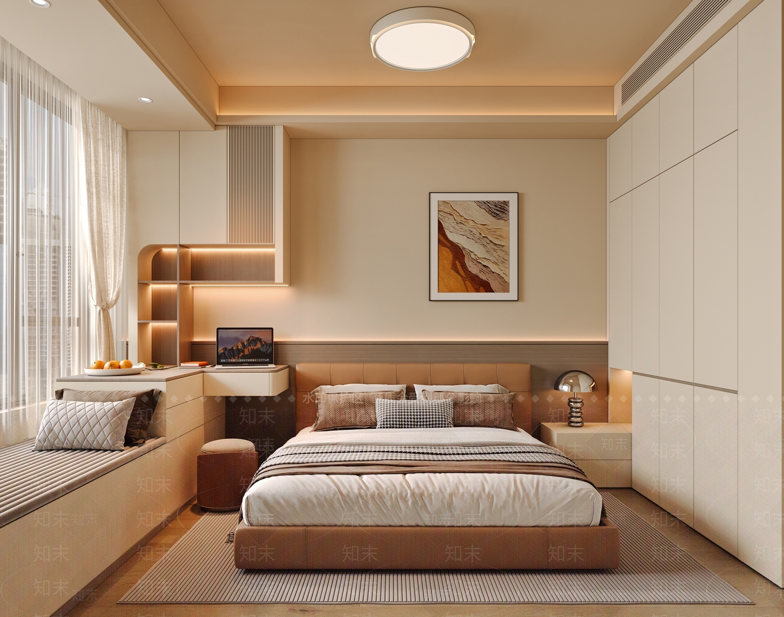 现代北欧家居卧室3D模型下载【ID:1193823045】