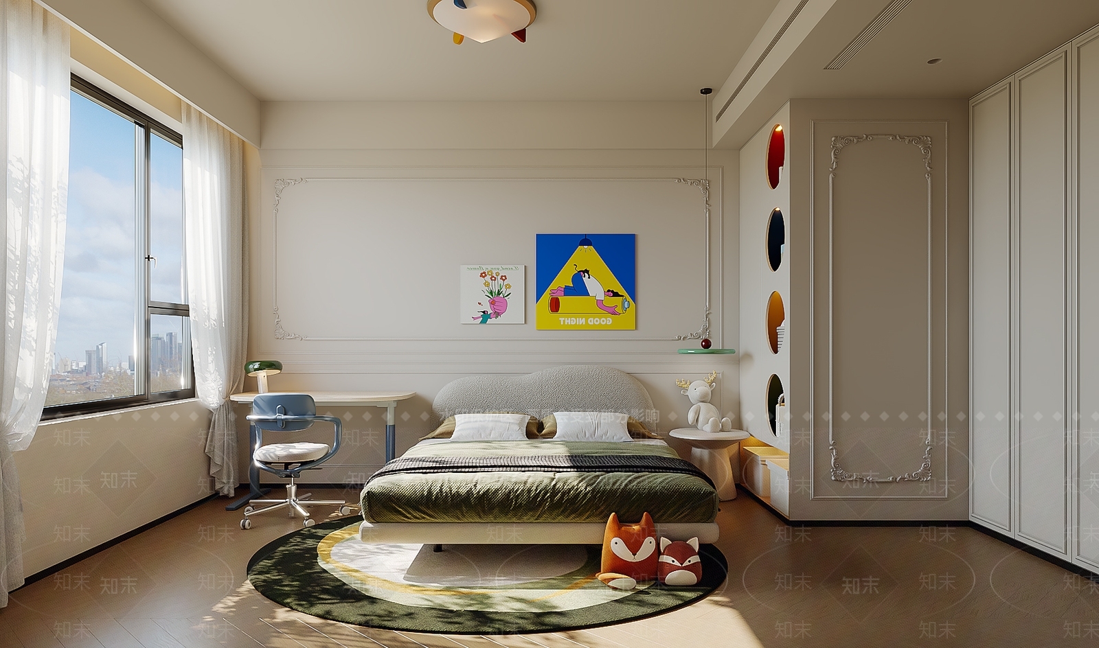 现代通用儿童房3D模型下载【ID:1193832026】