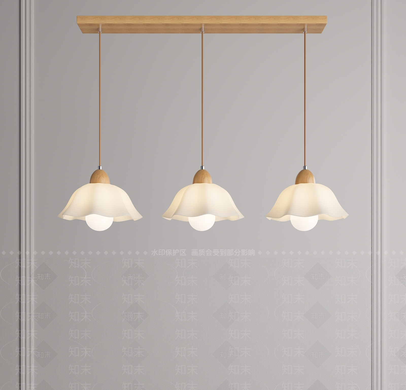 奶油原木吊灯3D模型下载【ID:1193841008】