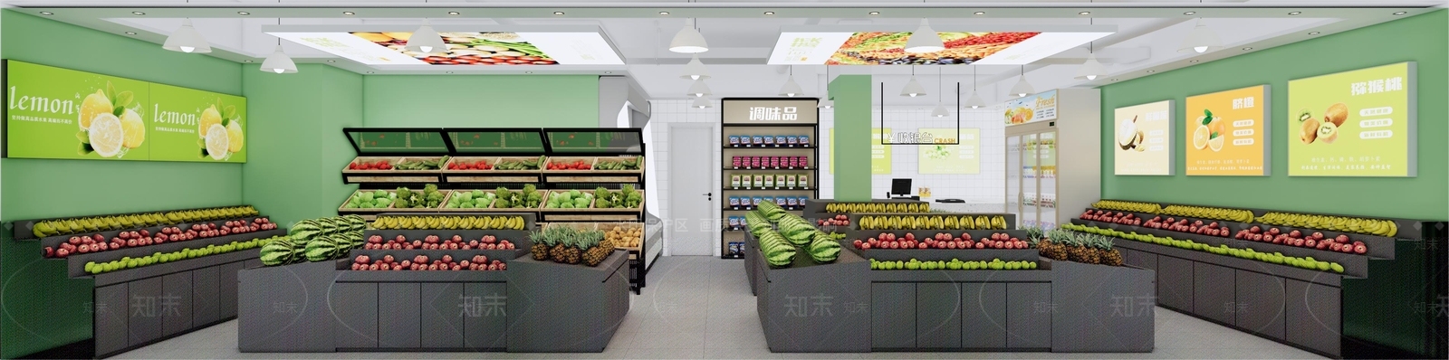 现代简约水果店SU模型下载【ID:1193841175】