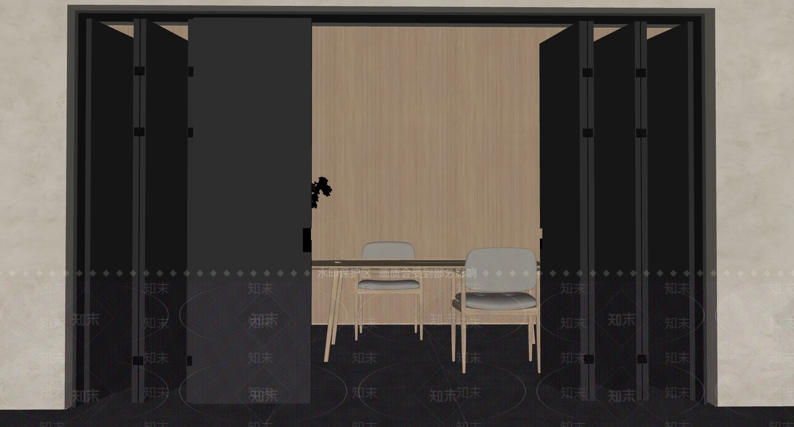 现代简约折叠门SU模型下载【ID:1193843674】