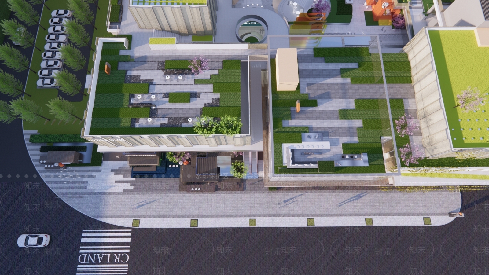 现代商业景观SU模型下载【ID:1193844996】