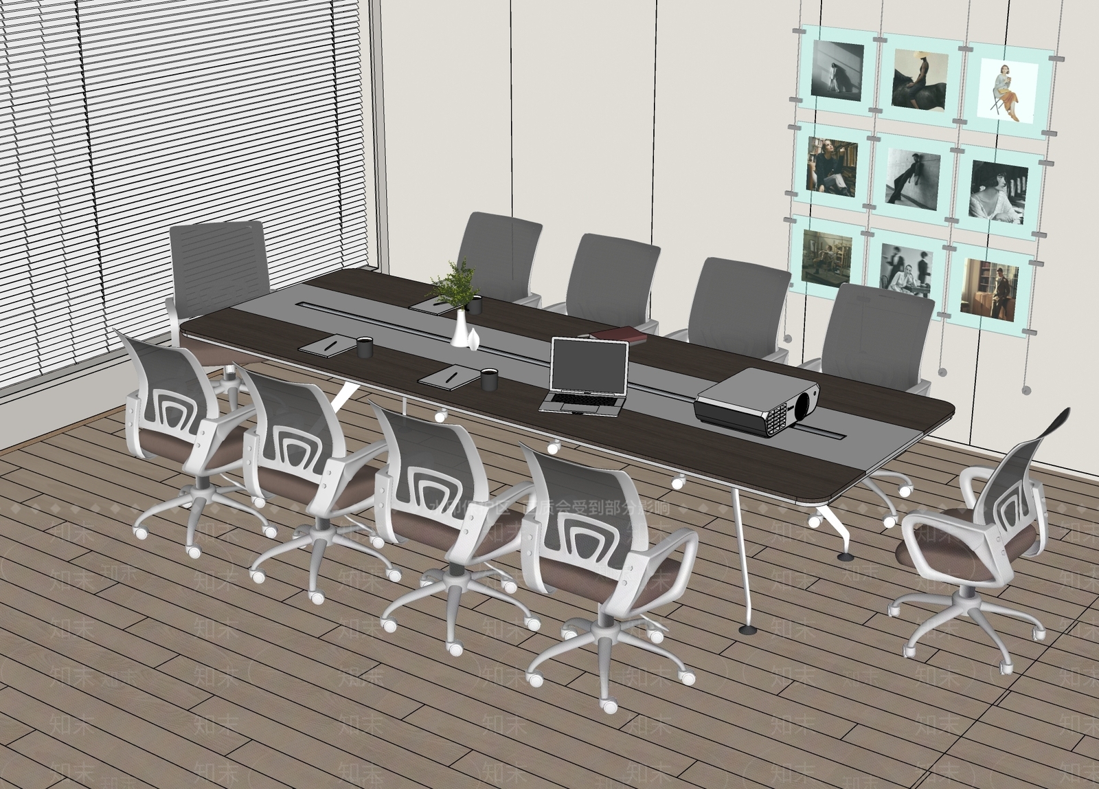 现代会议桌椅SU模型下载【ID:1193845966】