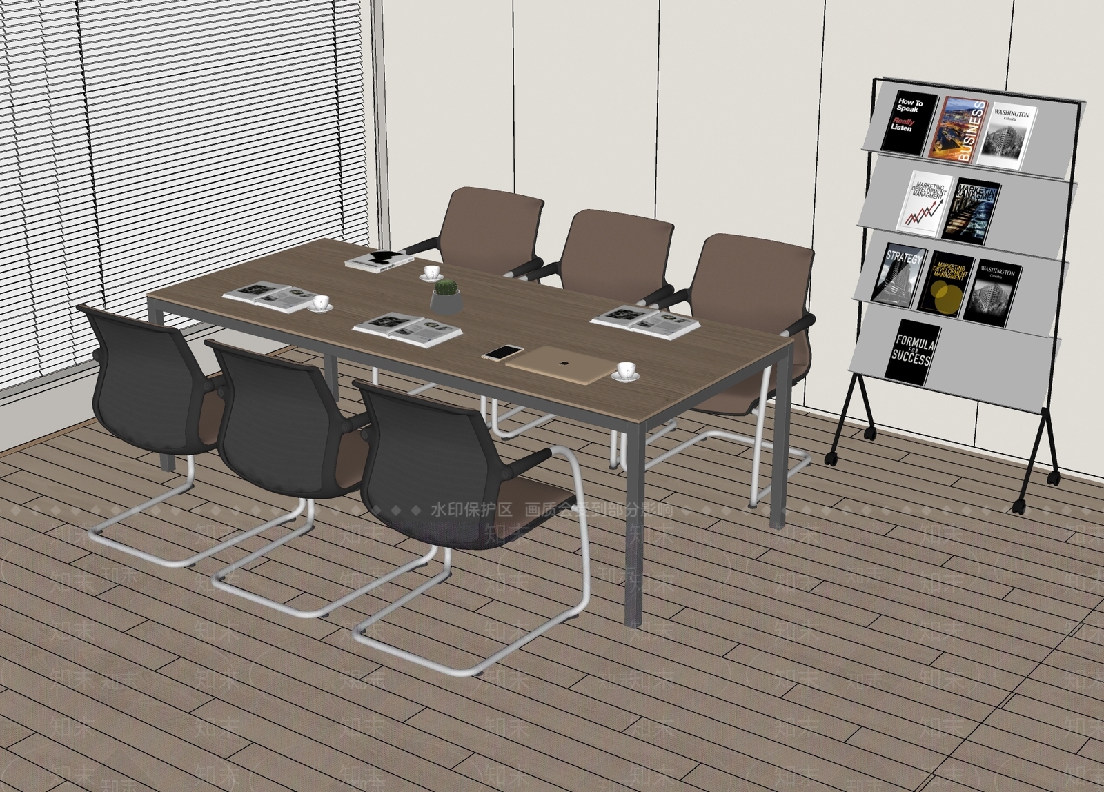 现代会议桌椅SU模型下载【ID:1193846515】