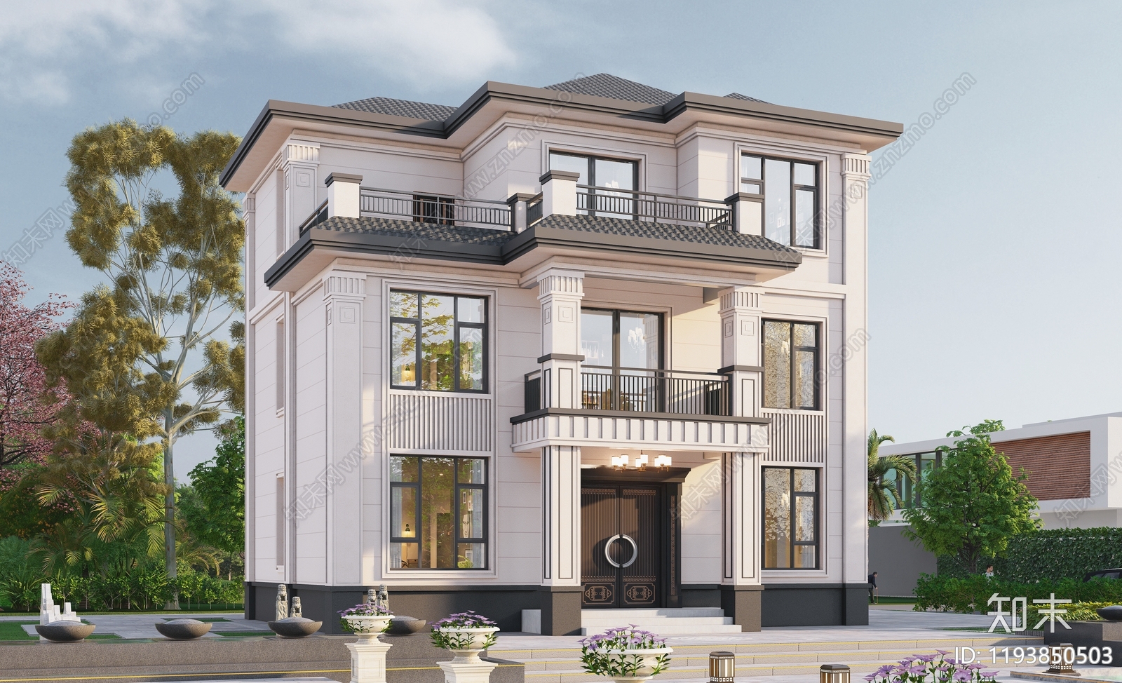 新中式别墅建筑施工图下载【ID:1193850503】