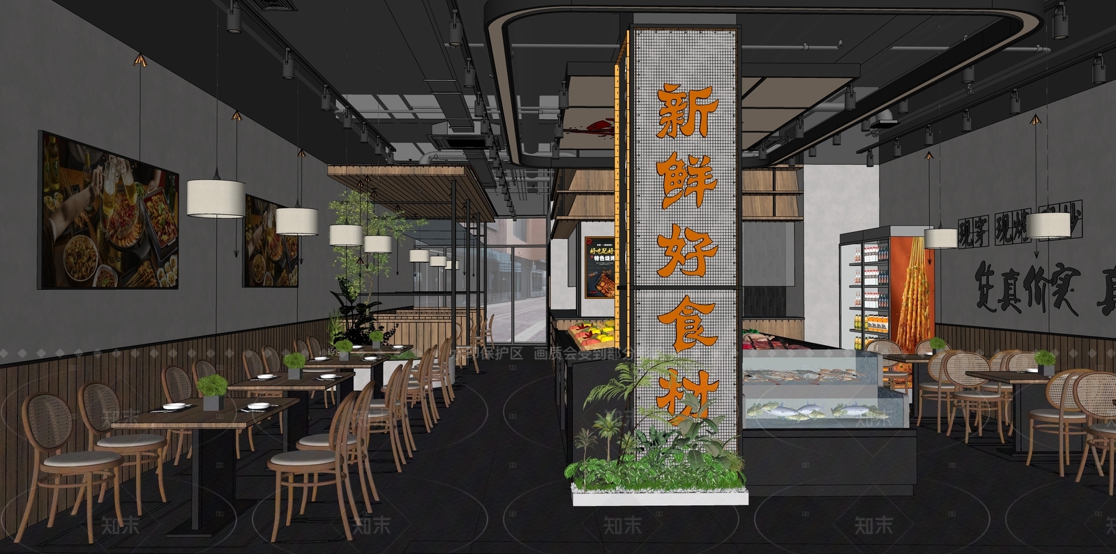 原木中餐厅SU模型下载【ID:1216046089】