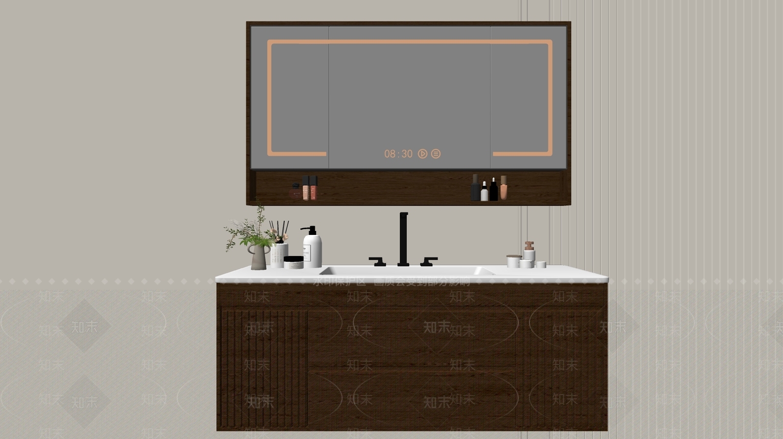 现代浴室柜SU模型下载【ID:1193856946】