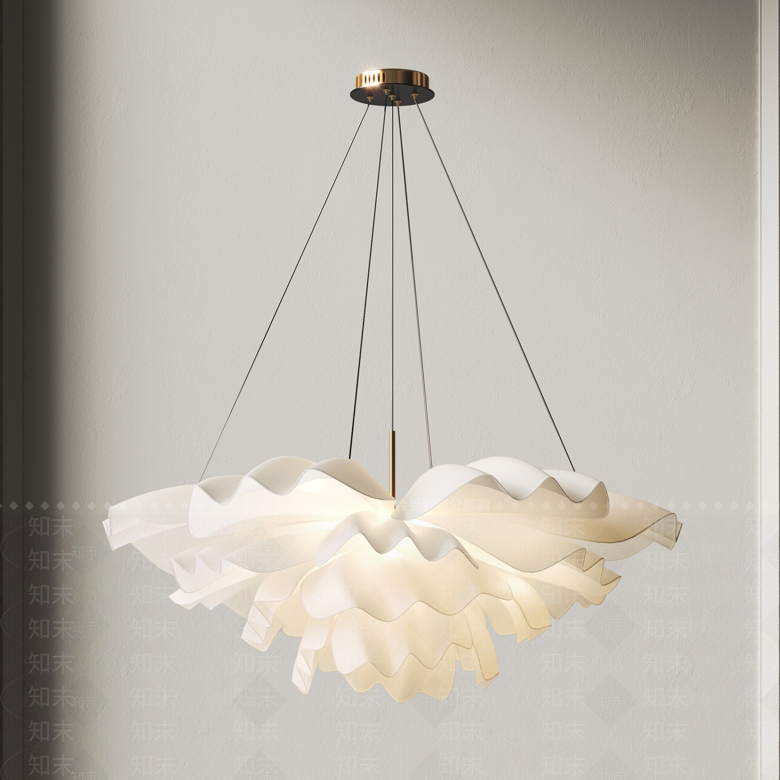 法式奶油卧室吊灯3D模型下载【ID:1193858070】