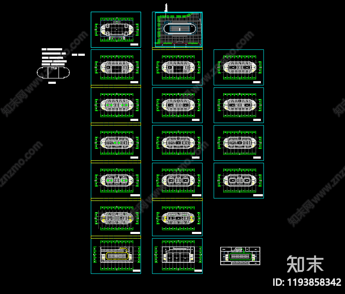 现代办公楼建筑cad施工图下载【ID:1193858342】