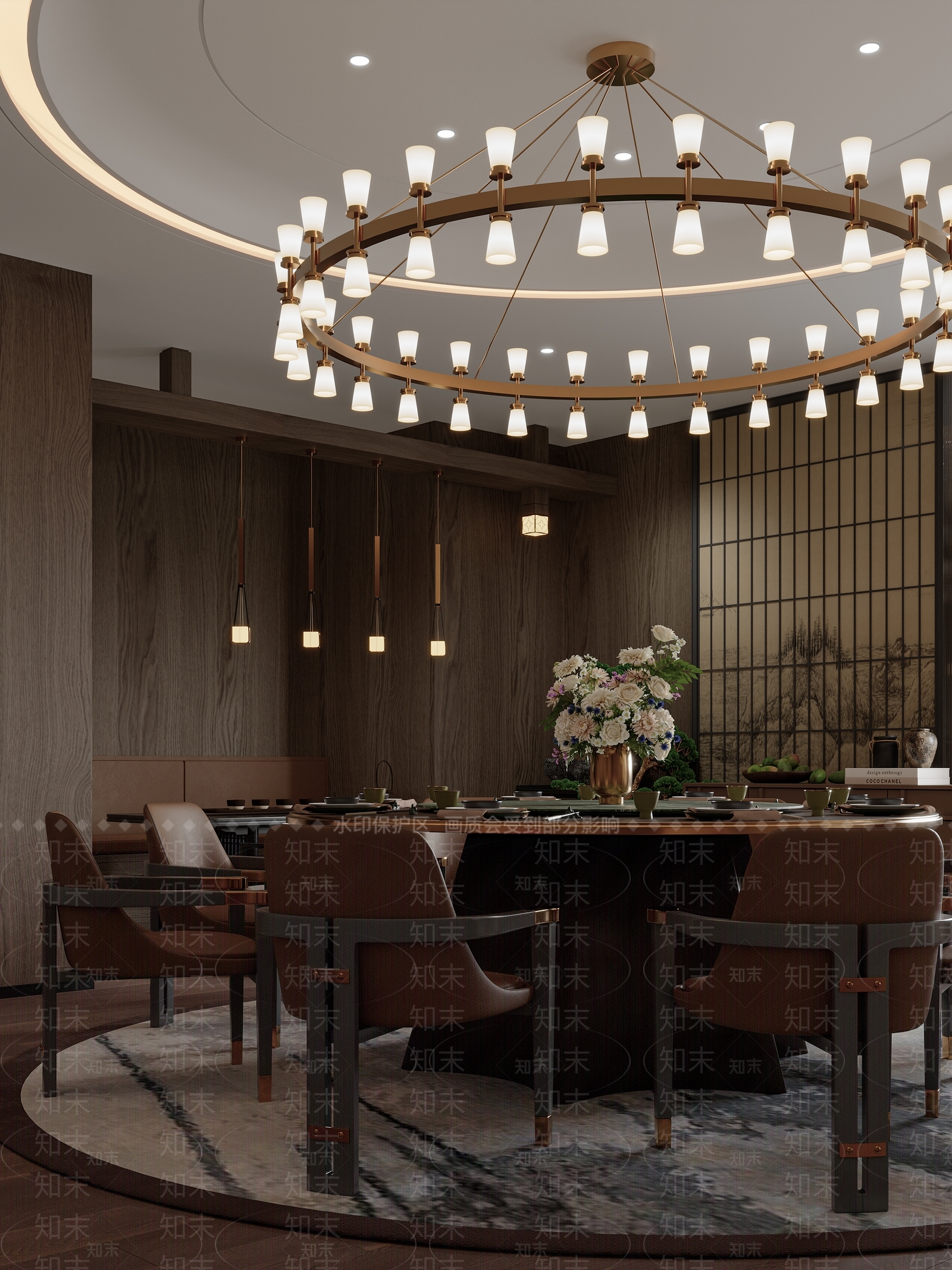 中式简约包厢3D模型下载【ID:1193876072】