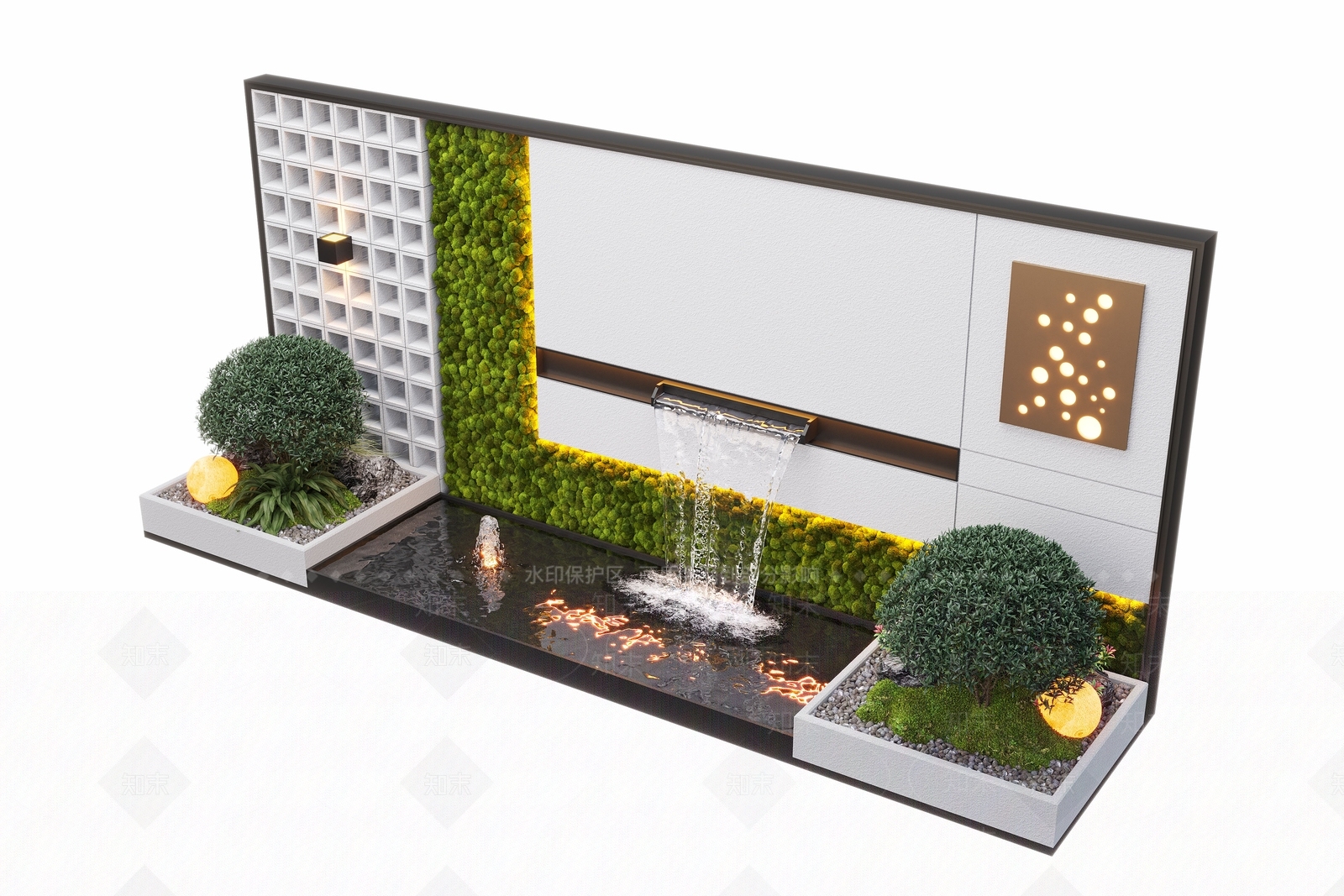 现代假山水景3D模型下载【ID:1193876209】