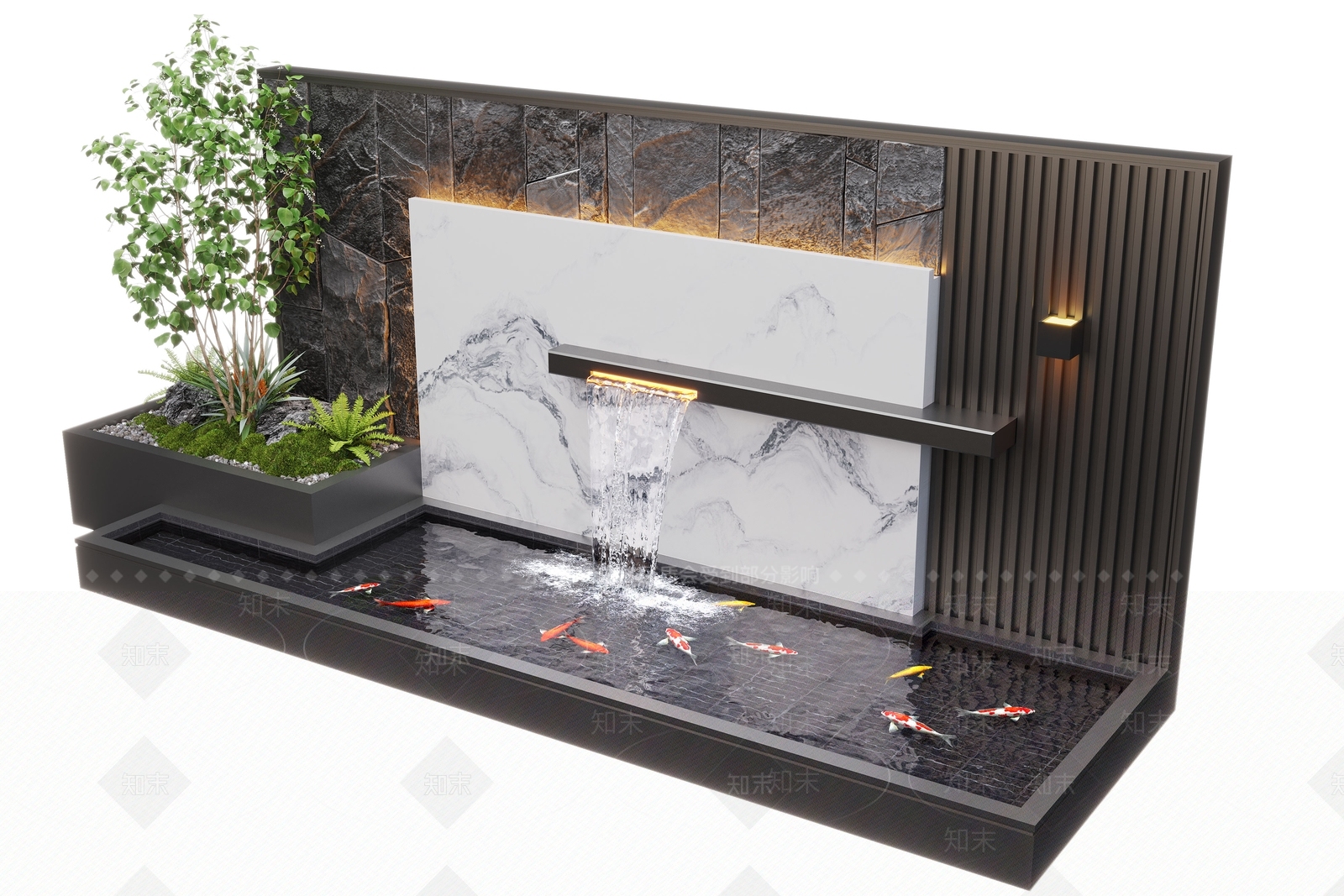 现代假山水景3D模型下载【ID:1193876881】
