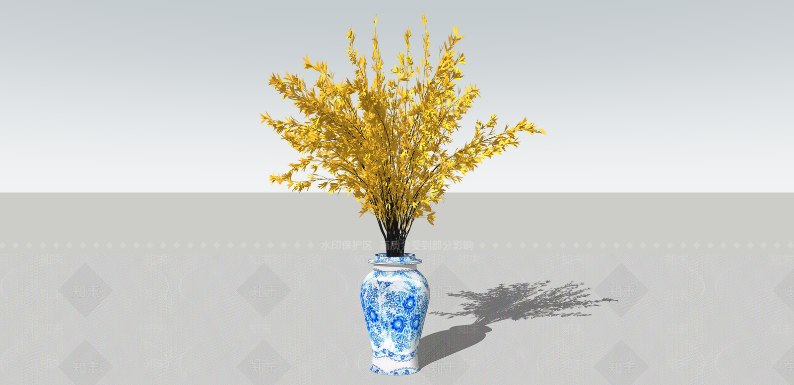 新中式花艺SU模型下载【ID:1193878125】