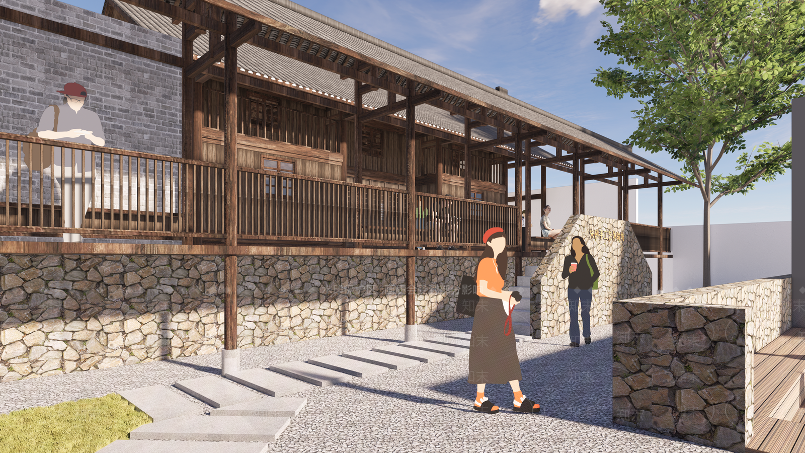 中古中式古建筑SU模型下载【ID:1194282413】