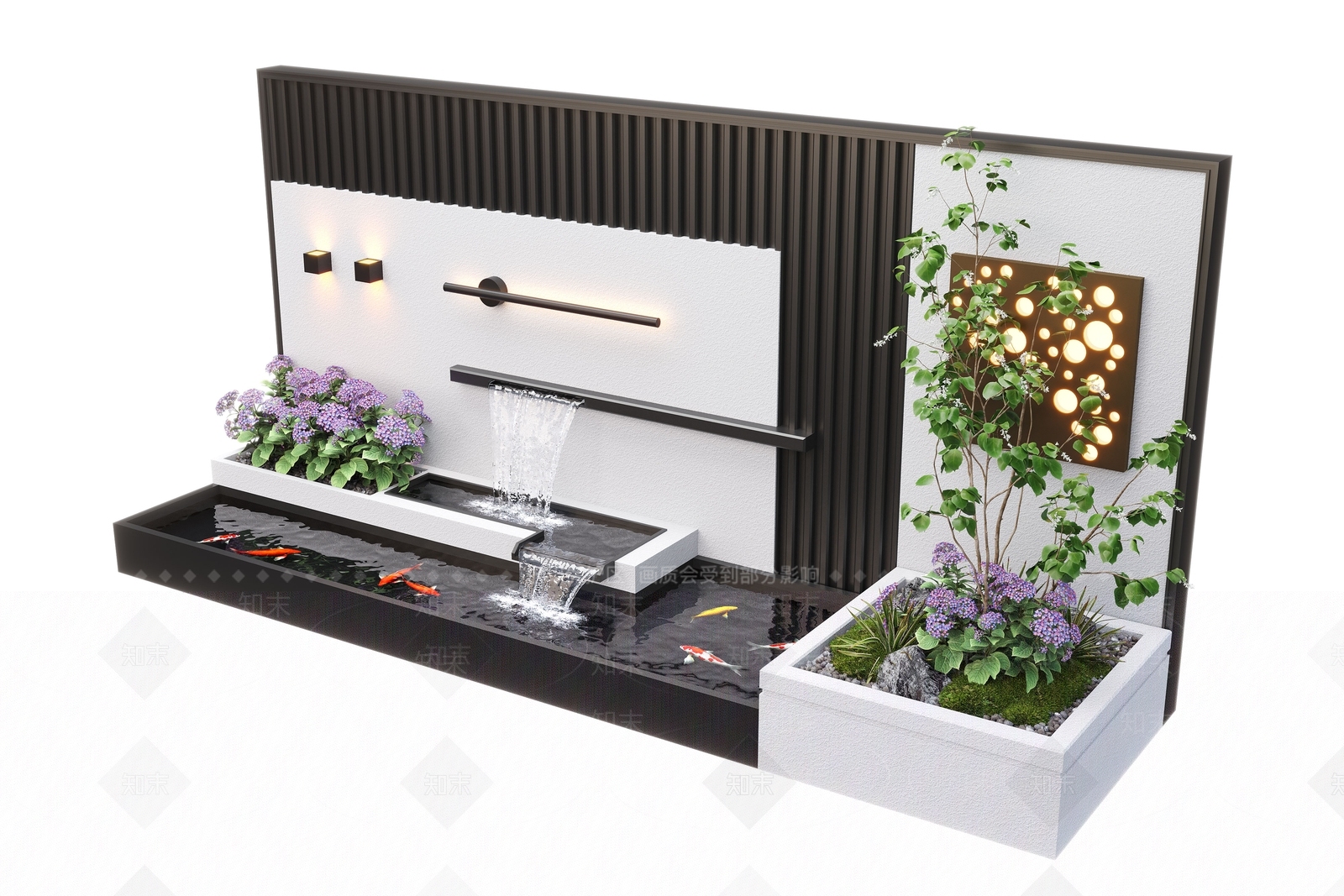 现代水景设施SU模型精品下载_SketchUp模型_知末网
