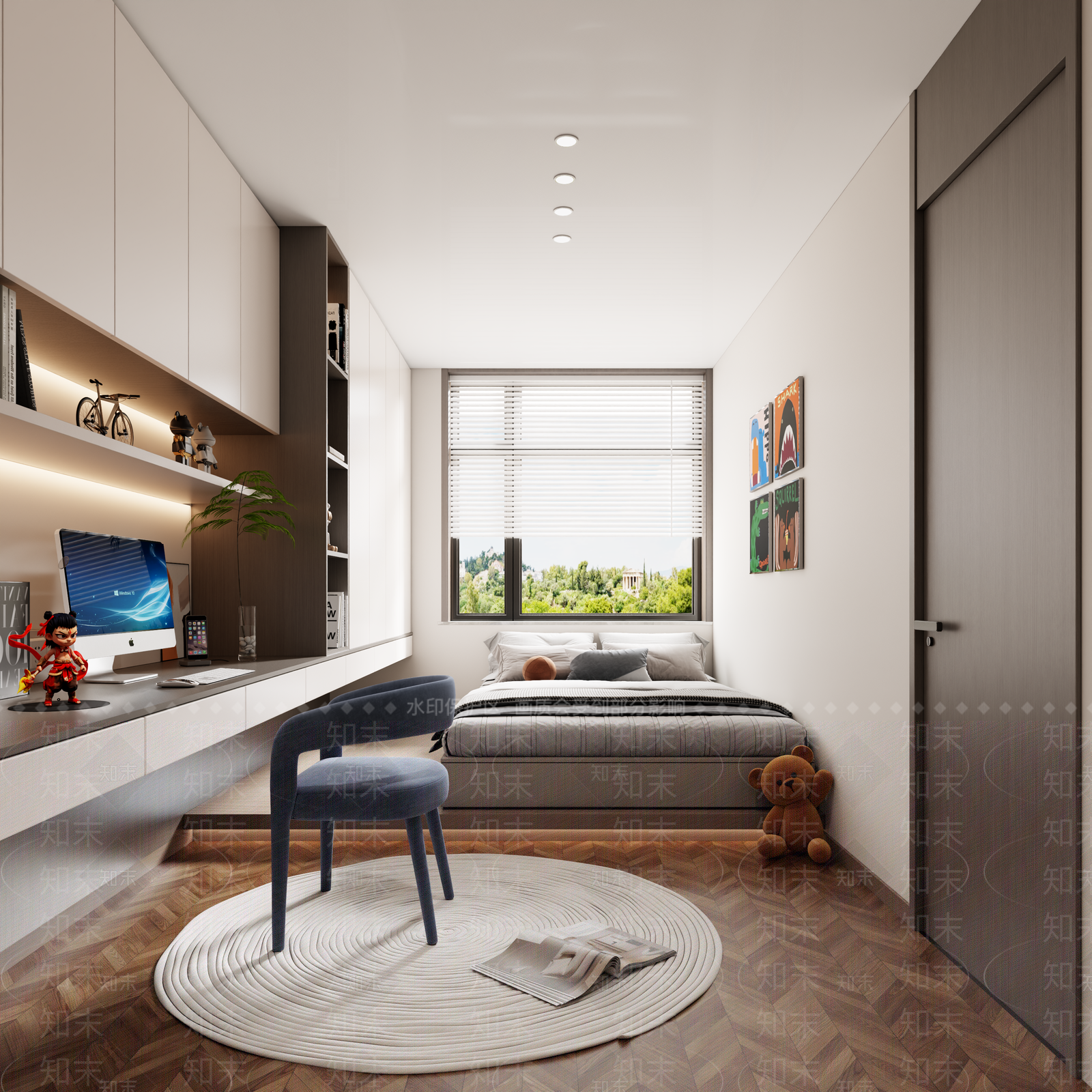 现代男孩房3D模型下载【ID:1193882413】
