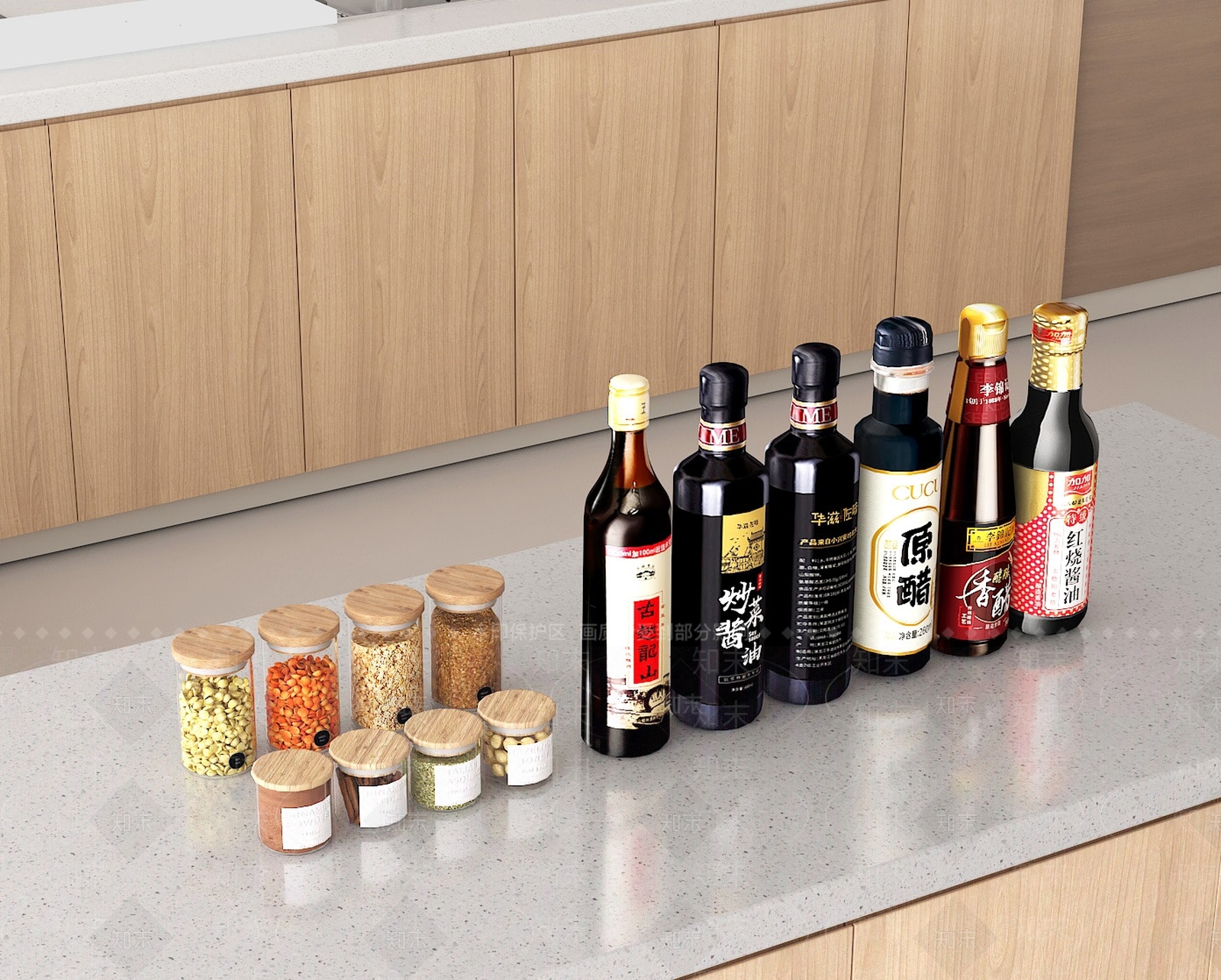 厨房用品组合SU模型下载【ID:1193882849】
