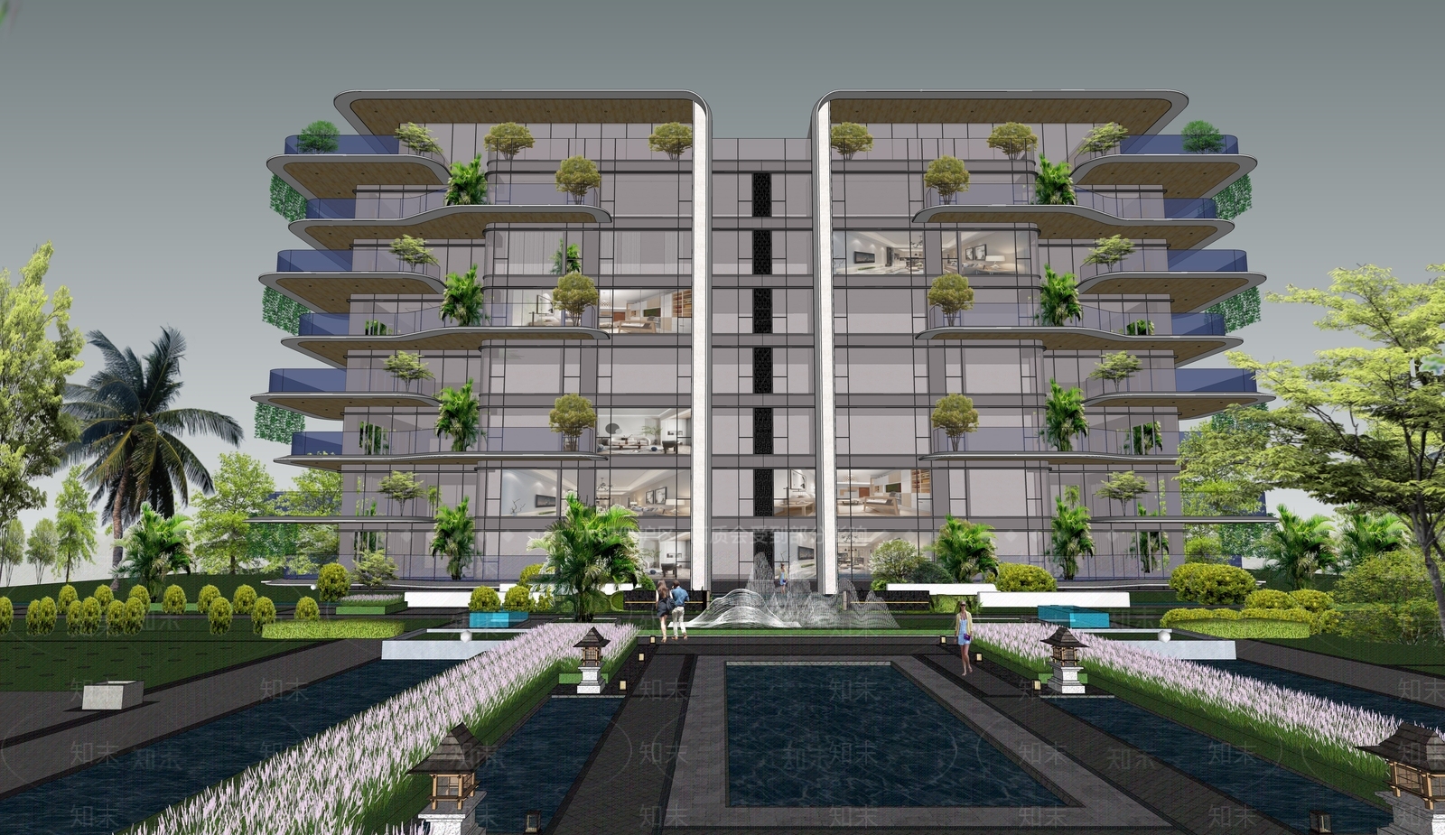 现代多层住宅SU模型下载【ID:1193885741】