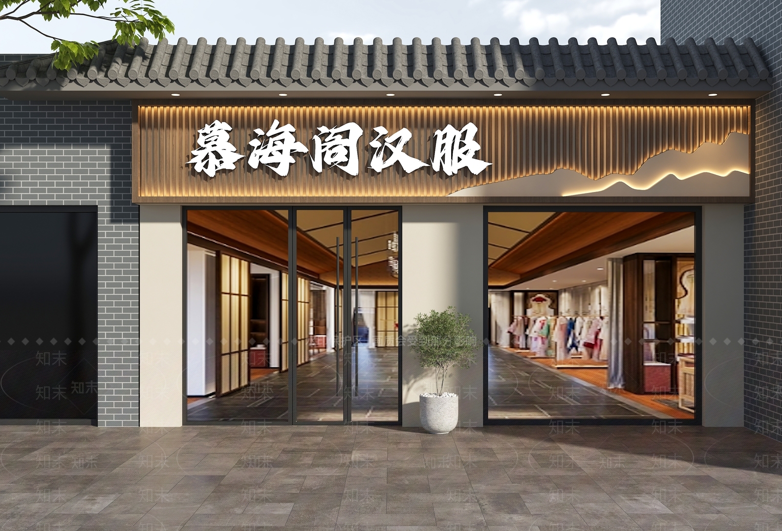 新中式门头3D模型下载【ID:1193885851】