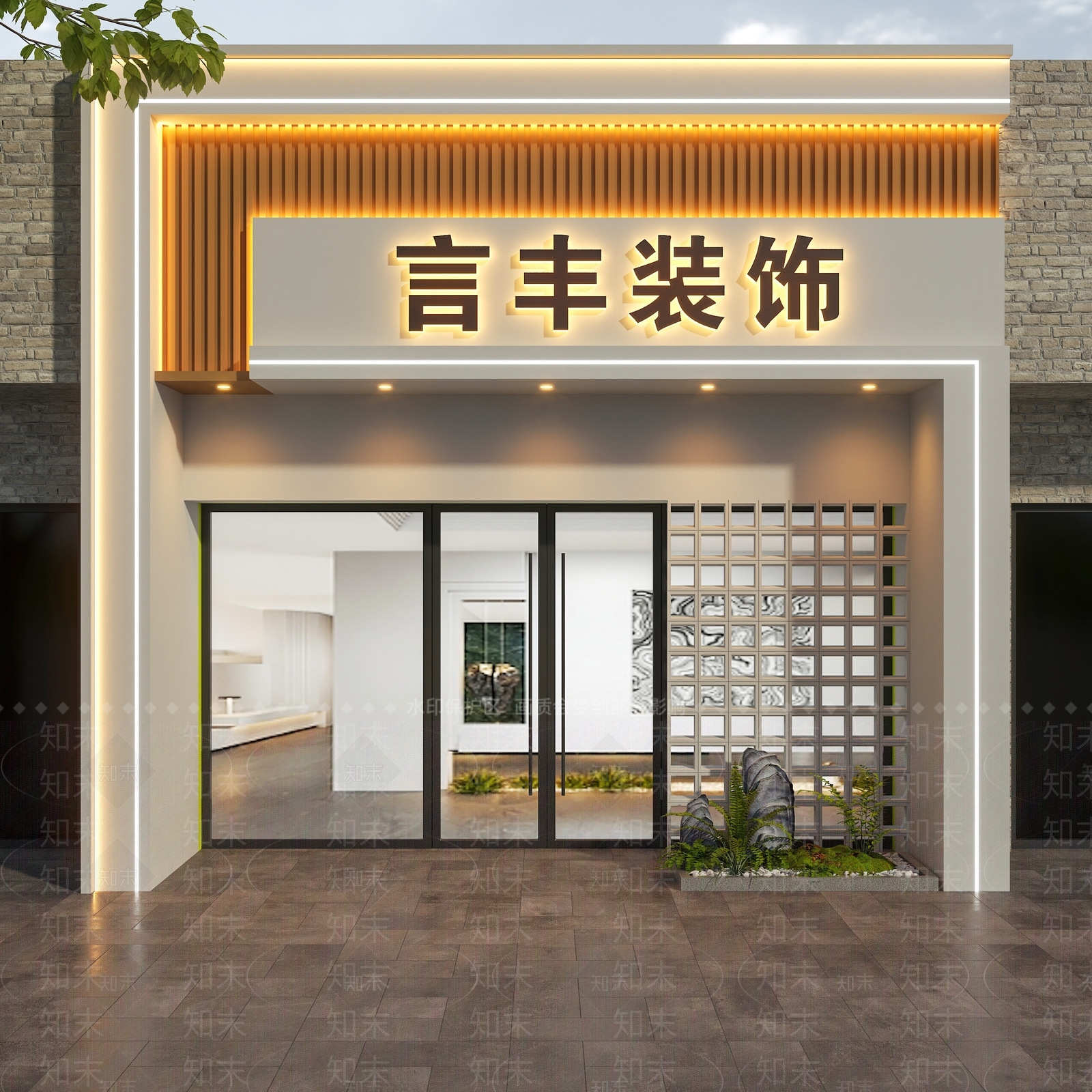 现代门头3D模型下载【ID:1193886286】