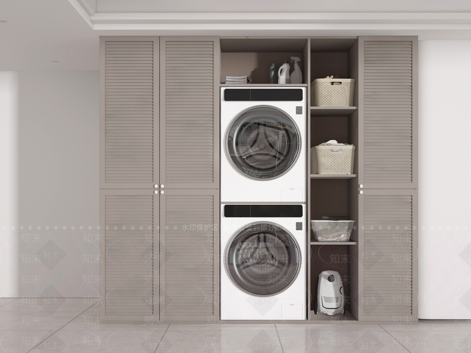 现代洗衣机柜3D模型下载【ID:1193888701】