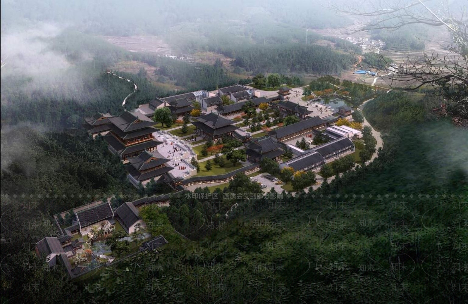 中式古建3D模型下载【ID:1193891966】