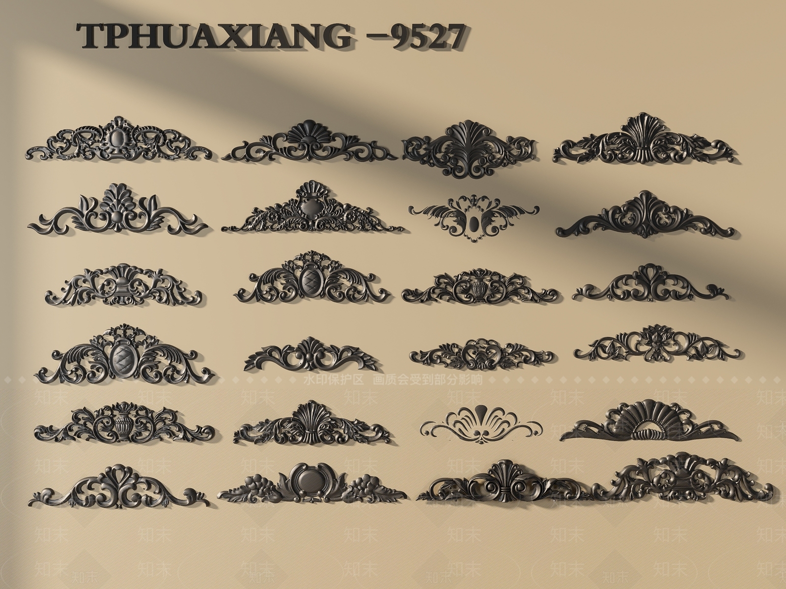 现代雕花3D模型下载【ID:1193893940】