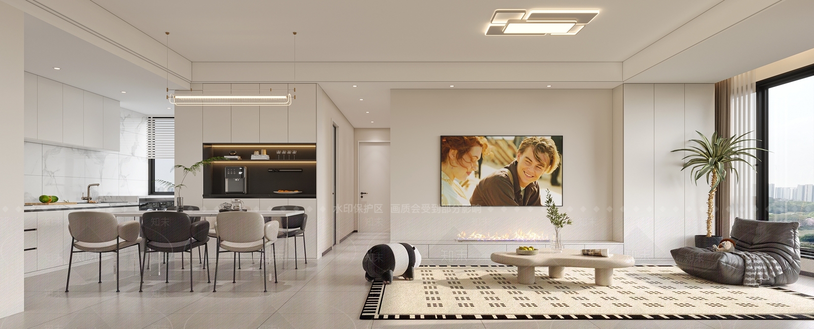 现代开放式厨房3D模型下载【ID:1215127934】