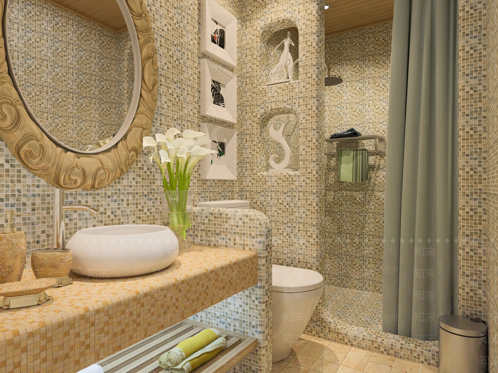 意式北欧酒店卫生间3D模型下载【ID:1193902650】