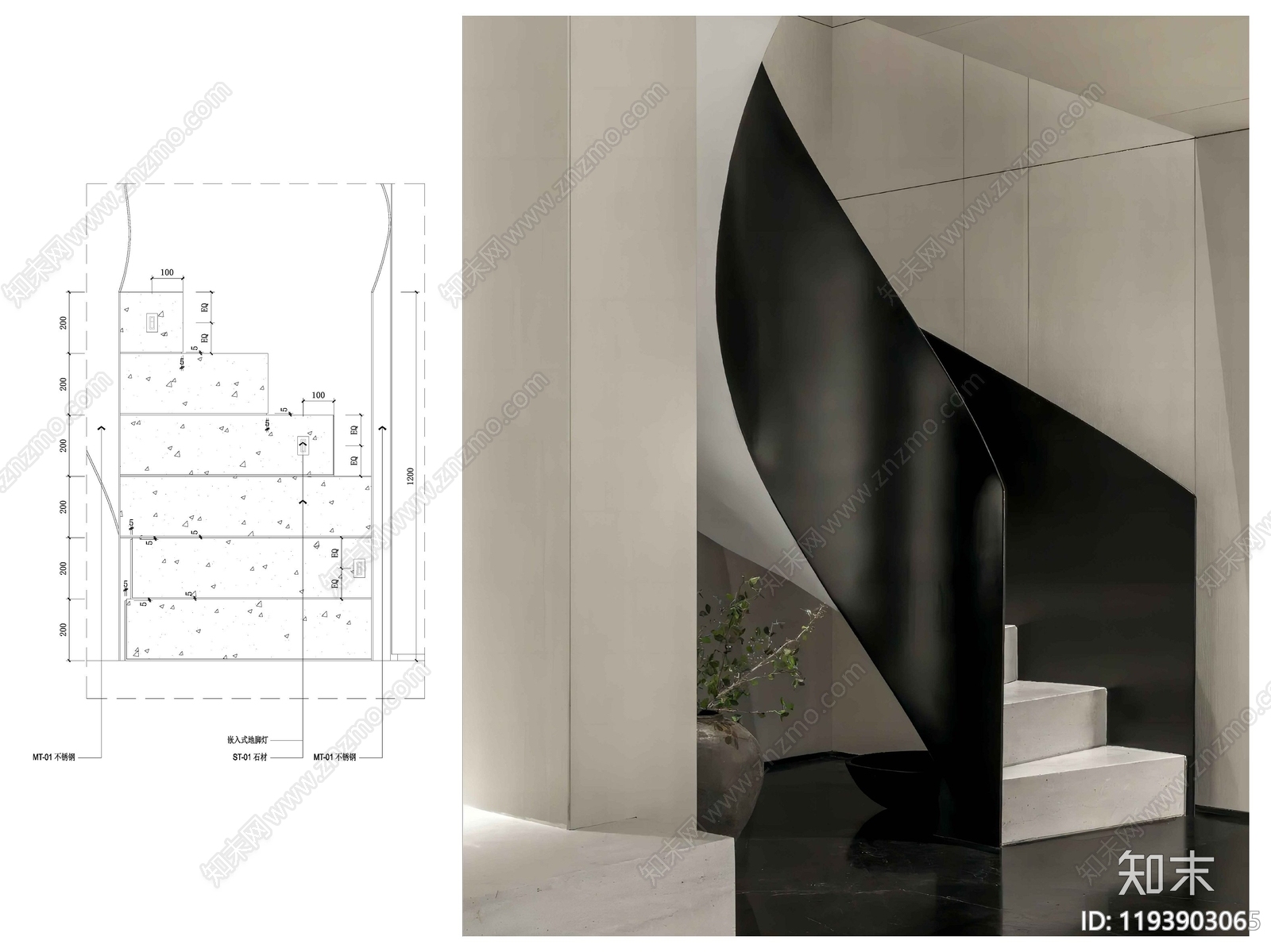 现代楼梯节点施工图下载【ID:1193903065】