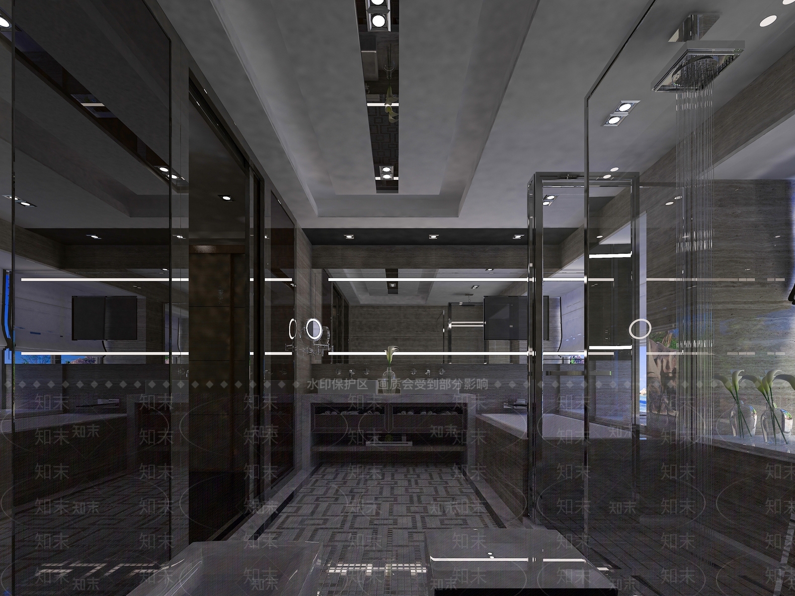 现代北欧公共卫生间3D模型下载【ID:1193903265】