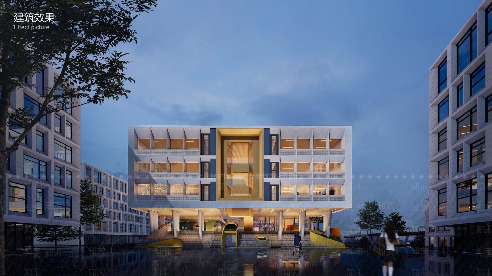 现代学校建筑SU模型下载【ID:1193909098】
