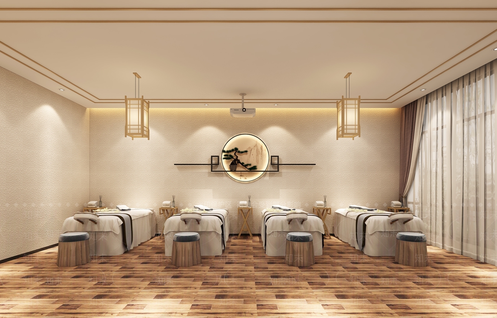 新中式酒店大堂3D模型下载【ID:1215127907】